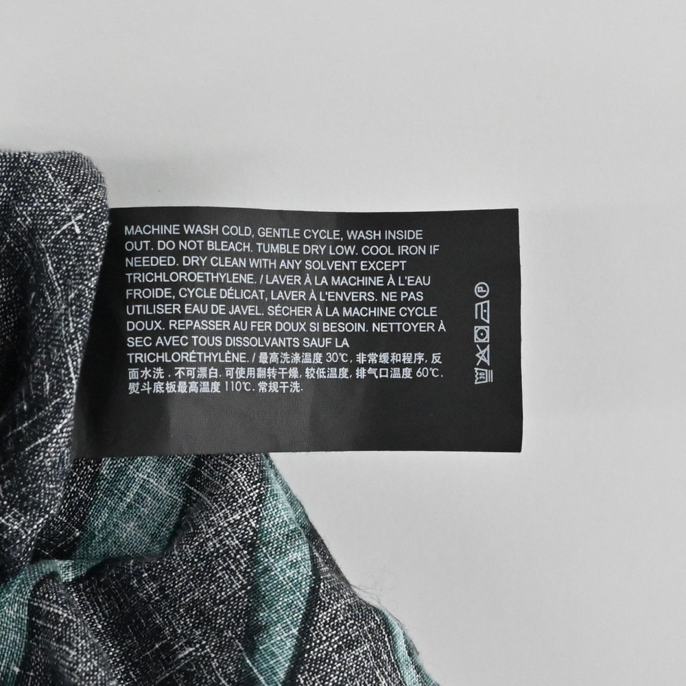 Theory Irving Bamboo Shirt Mens Size XL Black Teal Linen Tropical Button Resort - Picture 8 of 9